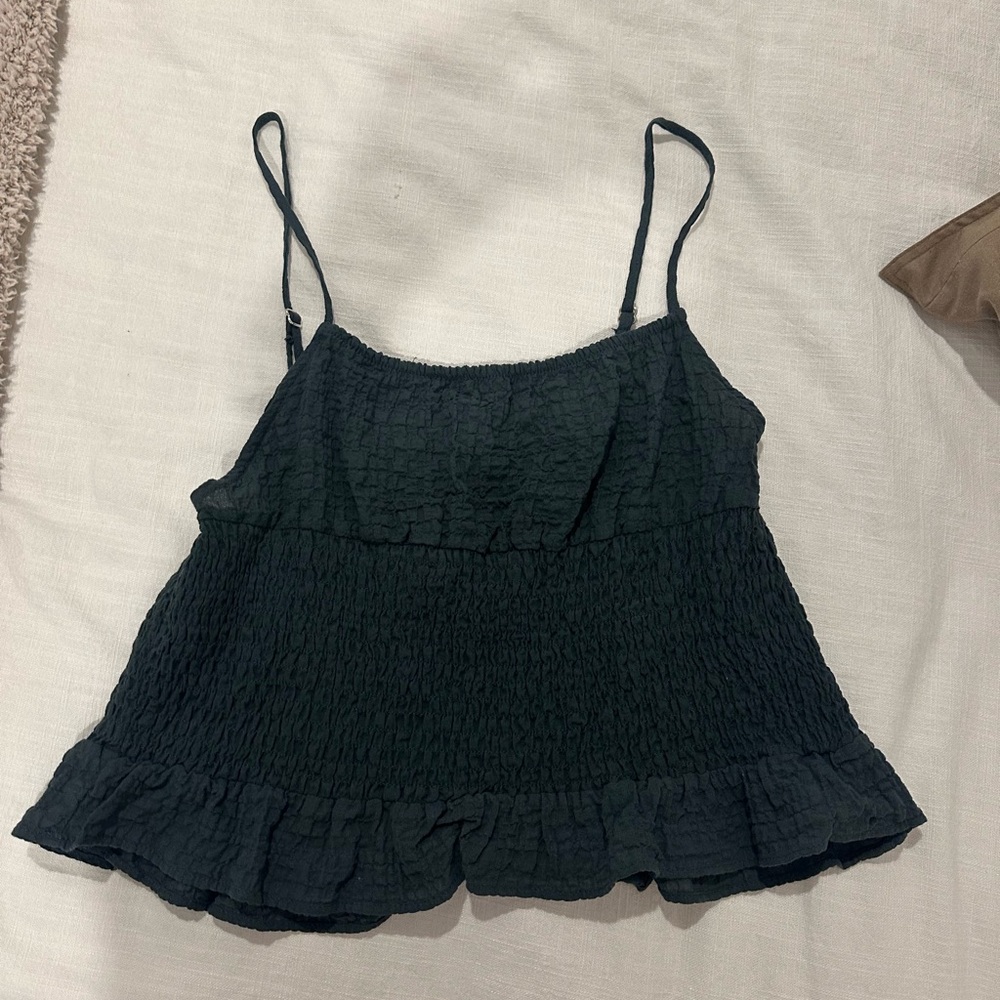 Zara cropped turquoise tank top size medium